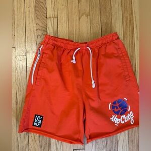 NWT NIKE Hoops STANDARD ISSUE FLEECE SHORTS West 4th Cage ORANGE WHT Mens